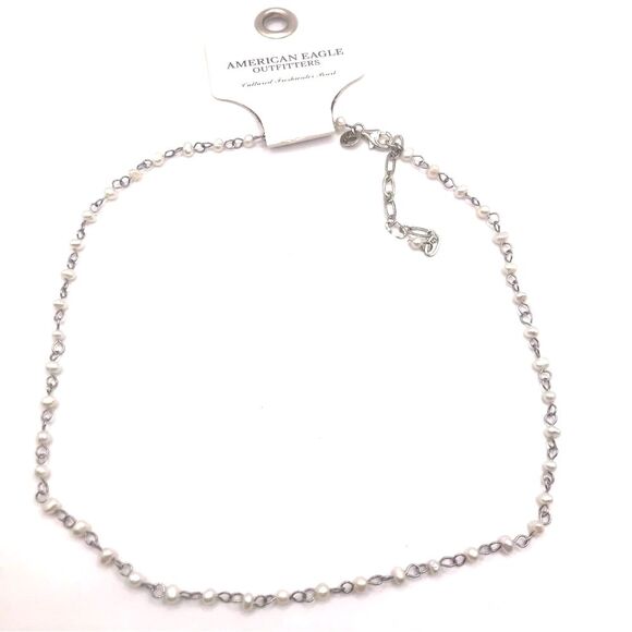 American Eagle Outfitters Silver Pearl Necklace - Picture 1 of 4